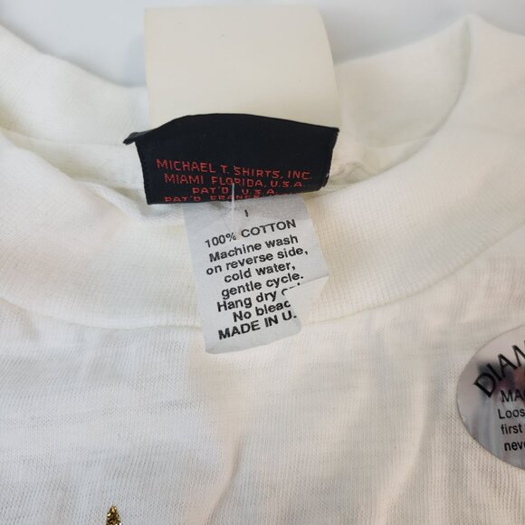 Diamond Dust Betty Boop Vtg 90s Dated 1990 Glam Chick TULTEX T Shirt L MADE USA - Picture 3 of 5